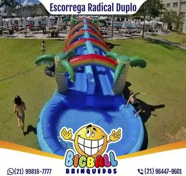 Escorregador inflável radical duplo